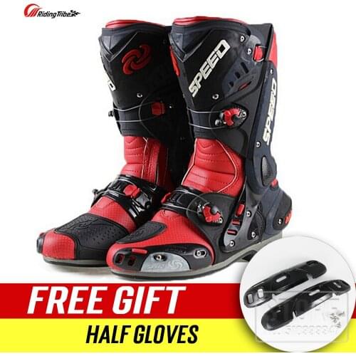 Motorcycle Metal protection Boot Motocross Alloy slider boot Riding Non-slip shoes Microfiber Leather Motorbike boats racinboots