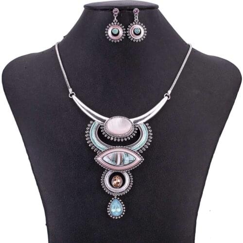 MS1505056 Classic Vintage Jewelry Sets High Quality Lead&Nickle Free Crystal Drop Necklace Earrings Set Free Shipping