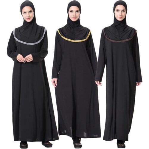 Muslim Women Full Cover Hooded Abaya Long Maxi Dress Islam Prayer Robe Kaftan Jilbab Arabic Ramadan Solid Color Worship Service