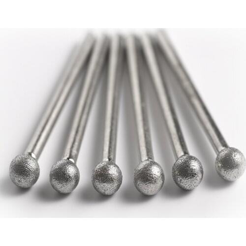 10pcs Grit 120 Ball Shape Diamond Grinding Drill Burr Set Polishing Grinding Head Mounted Bits for Dremel Rotary Tools