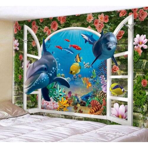The Scenery Outside The Window Wall Hanging Tapestry 3D Printed Living Room And Bedroom Decoration
