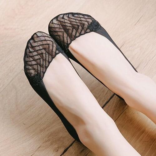 5 Pairs Summer Spring Women Lace Socks Solid Color Fashion Shallow mouth invisible socks female slipper socks
