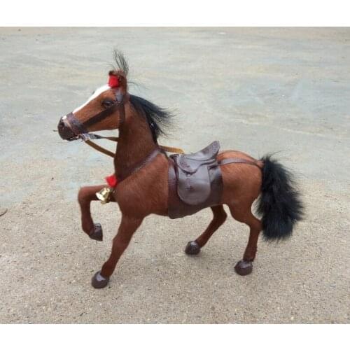 New creative simulation horse toy polyethylene&furs brown horse model doll gift about 26x24cm 1059