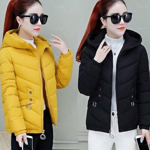 New Fashion Short Winter Jacket Women Slim Female Coat Thicken Parka Cotton Hooded Collar candy-colored Ladies Jacket