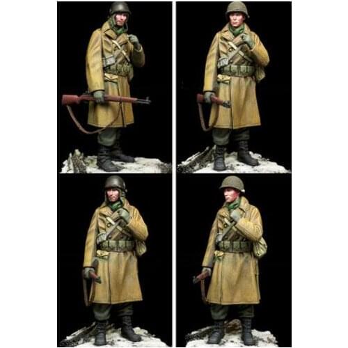 New Unassembled 1/16 120mm US Infantry Winter 1944 standing Resin Kit DIY Toys Unpainted resin model