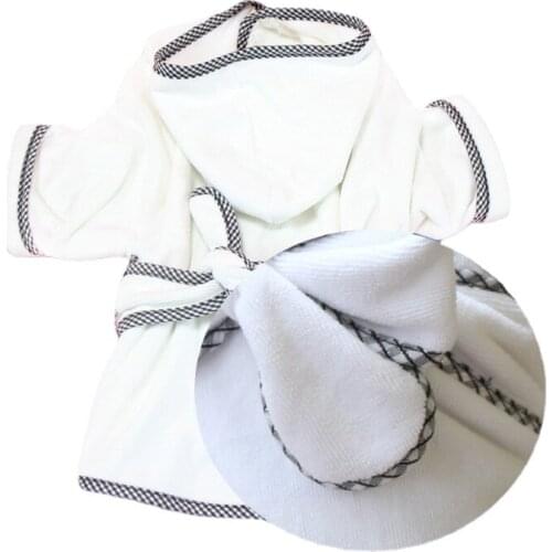 Dog Clothes Bathrobe Nightgown Thick Soft Cotton Hooded Bathrobe Quick-drying Super Absorbent Dog Bath Towel Soft Pet Pajamas