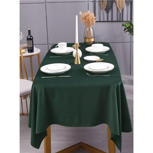 Solid Color Tablecloth Velvet Rectsangle Tea Table Cover Navy Blue Picnic Cloth Burgundy Background Cloth Green Table Decor