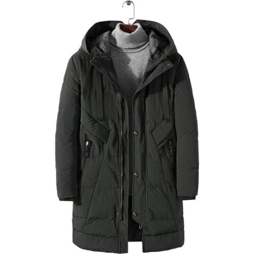 Winter Casual Classic Thick Parkas Jacket Coat Men Outwear Hooded Pockets Long Jackets Parka Men Warm Coats windbreaker XXXL