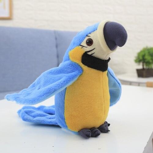 Plush Toys Speaking Record Repeats Waving Wings Electric Talking Parrot Birds Stuffed Plush Toy Present Gift For Kids Children
