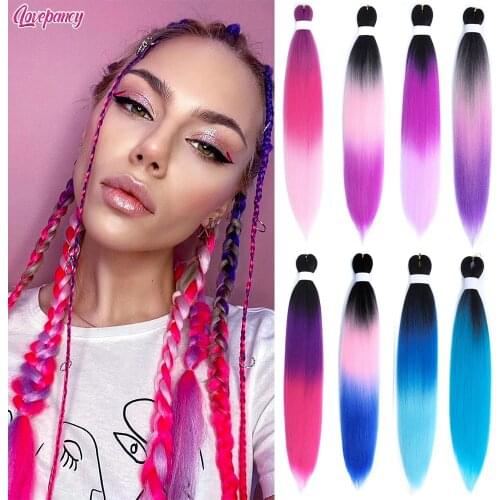 Easy Braiding Hair Extensions Pre Stretched Synthetic Braids For Women Ombre Jumbo Braids Hair Bundles Easy Braiding Twist Hair
