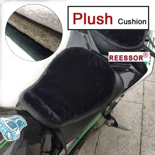 REESSOR Motorcycle Thickened Plush Cushion Thick Seat Cover Street Travel Racing Bikes Cruisers Electric Vehicle Cushions