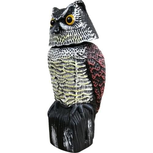 Cute Rotating Head Owl Bird Repellent Bird Pest Control Scarecrow Garden Courtyard Decoration Adornment Simulation