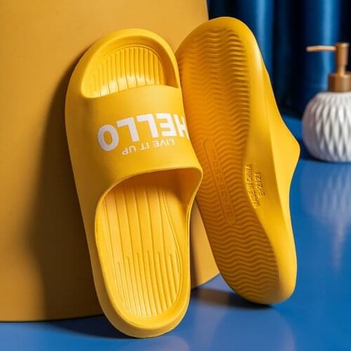 Couples Soft Slides Sandals Slippers Anti-slip Thick Soled Indoor Slippers Men Flip Flops House Shoes Home Platform Mules Femme