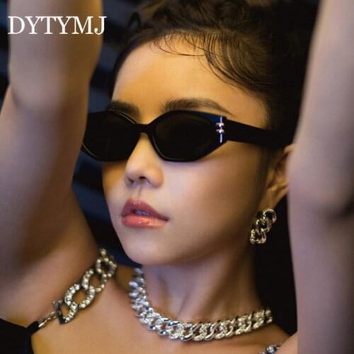 DYTYMJ Retro Cat Eye Sunglasses Woman 2021 Luxury Brand Designer Fashion Small Frame Sunglasses Men Shades Glasses Gafas De Sol