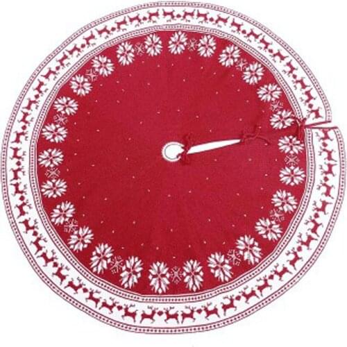 High Quality Christmas Knitted Tree Skirt Creative Snowflake Deer Tree Skirt Apron Christmas Holiday Party Decorations