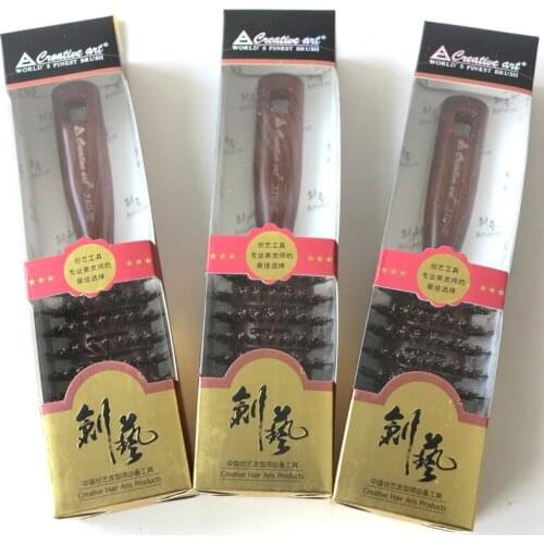 XUCHANG HARMONY 20 Pieces Black OR Brown Boar Bristle Hair Brush for Hair Extensions Professional Salon Combs
