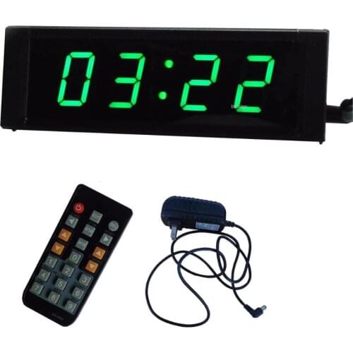 Green LED 1'' 4Digits LED Wall Clock Digital Countdown Clock Countdown Count Up in Minutes Seconds