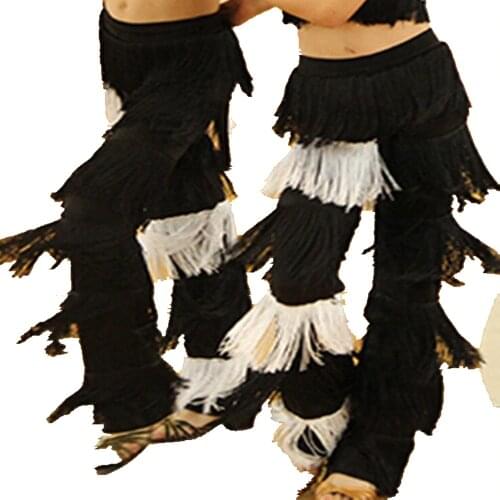Female Latin Dance Pants Tassel Square Dance Costume Modern Dance Pants Trousers