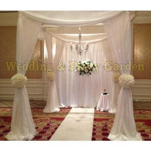 10ft*10ft*10ft White square canopy drape with pipe stand wedding pavillion stage decoration