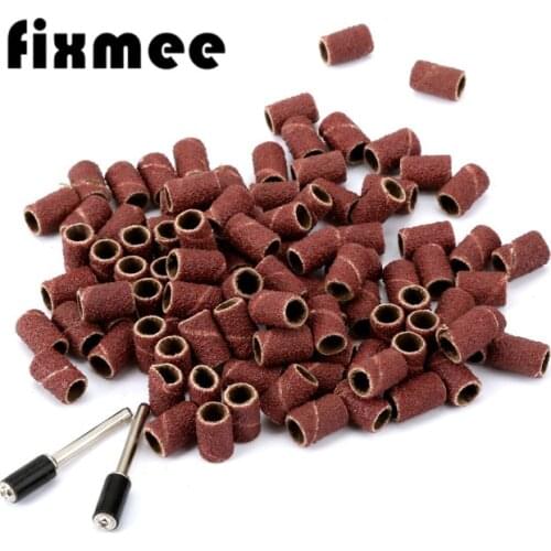 100PCS Dremel Accessories 1/4" Grit 80# Drum Sanding Kit +2X Band Mandrel 1/8" Shank Rotary Tool Nail Drill Bits Abrasive Tools