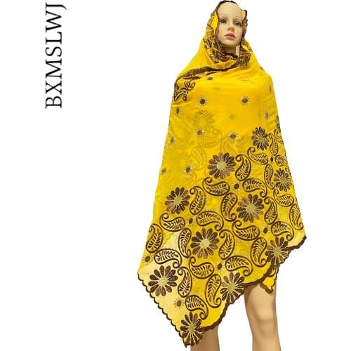2020 New Tricks African Cotton Pashmina For Pray Emroider Ring And Diamond Shawl Wrap Chemical Lace Stole Limited Scarf Headband