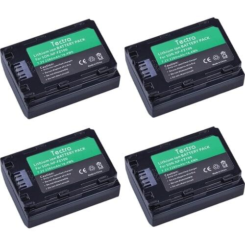 4pcs 2280mAh NP FZ100 NP-FZ100 NPFZ100 battery for Sony ILCE-9, BC-QZ1, a7r3, A7RIII, ILCE-7RM3, A9R, 7RM3, camera