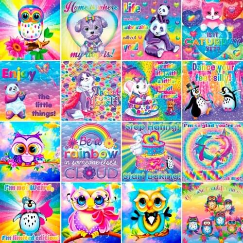 5D Diamond Painting color animals dog cat owl home decor Full Square&Round Diamond embroidery Cross stitch Diamond mosaic paint