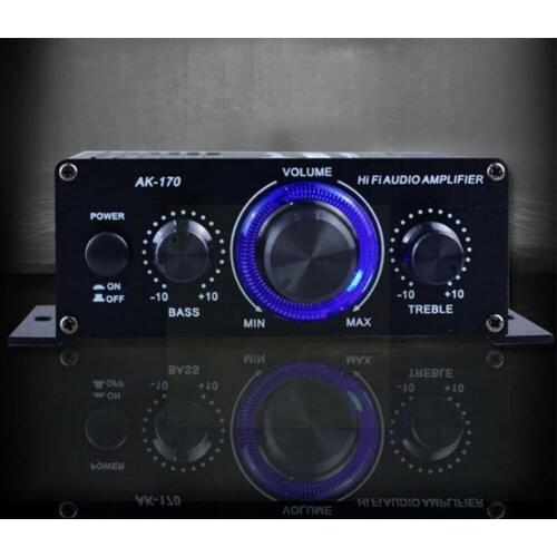 Aluminum Alloy AK170 Mini 12V 400W HIFI Digital Stereo Mp3 Car Audio Theater Car Channel Home Amplifier 2 Amplifier Q2H9