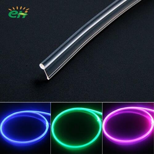 Free Shipping 5 Meter 10 Meter 3 mm Car Step Interior Light Super Bright Wings Side Glow optical Fiber