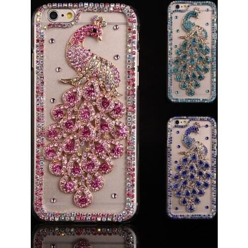 Sunjolly Peacock Rhinestone Case for Samsung Galaxy M30S M31 M21 A20S A10S A01 A11 A21 A31 A41 Diamond Phone Case Cover coque