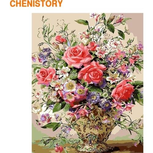 CHENISTORY Frame Camellia DIY Painting By Numbers Canvas Picture Coloring By Numbers Hand Painted Oil Painting For Home Decor
