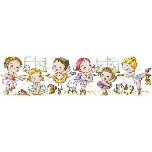 Fishxx Printed on Canvas Counted Chinese Cross Stitch Kits Set Embroidery Needlework The Ballet School