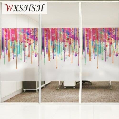 Custom Size Electrostatic Window Sticker Graffiti Home Decor Private Stained Glass Film For Window Door Cabinet Table Surface