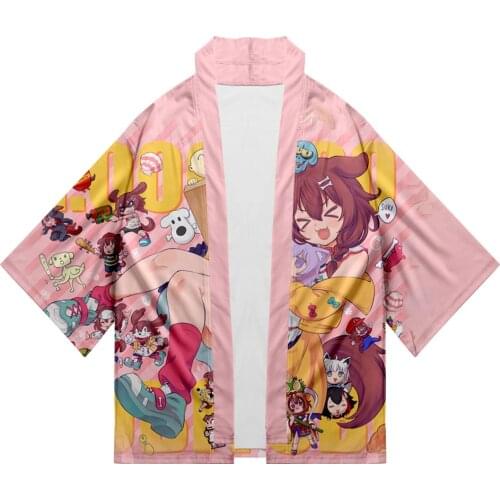 Japan Harajuku style HOLOlive Inugami Korone 3D Printed Kimono summer Women/Men Summer Casual Short Sleeve streetwear Kimono