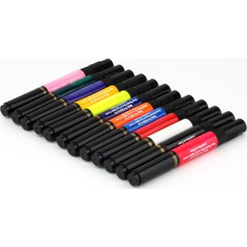 12 Color Nail Art Varnish Polish Pen Liner 2 Way Brush For Painting Drawing