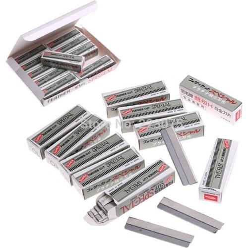 Stainless Razor Blade Hair Cutting Shaving Sharper Thinning Knife Barber Platinum Coated Edge Cut Silver F Razor 100 PCS/lot