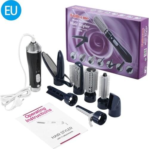 7-in-1 Multi-Function Rechargeable Professional Negative Ion Hair Dryer With Comb Curling Wand With 7 Attachments