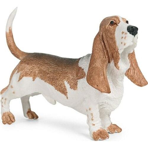 Simulation Basset Hound Figure Pet Cute Dog Animal Model Toy Collector Decor Kids Gifts Model Animal Education Collector Decor