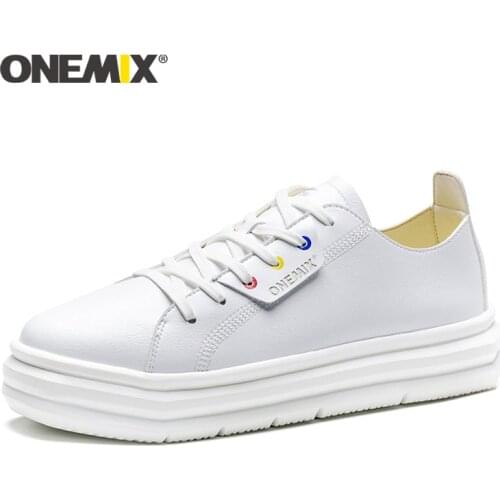 ONEMIX Factory sale Casual Men Sneakers Leather Skateboarding Shoe Simple Comfortable Women Walking Flat Platform Shoes Loafers
