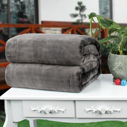 New Solid Color Thickened Coral Fleece Blankets Soft Manta Sofa Cover Bed Sheets for Double Office Home Throws Christmas Gift