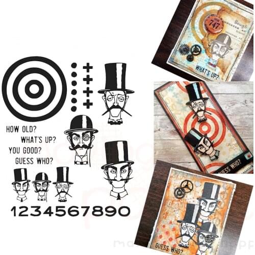 New Retro Suit Hat Gentleman Pattern Cutting Dies and Stamps For DIY Craft Greeting Paper Card Scrapbooking No Metal Album