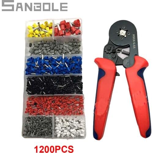 HSC8 6-4A 0.25-6mm2 23-10AWG crimping pliers Mini round nose plier tube needle with terminals box tools