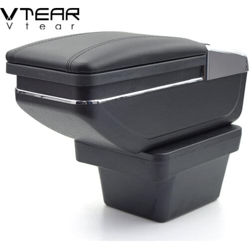 Vtear for Chery Tiggo 2 3X accessories armrest car storage box rotatable interior leather ABS Arm rest car-styling decoration