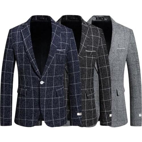 Striped Blazer Slim Suits Masculino Business Casual Mens Stylish Blazer Striped Blazers Mens Slim Fit Suit Coat Jacket