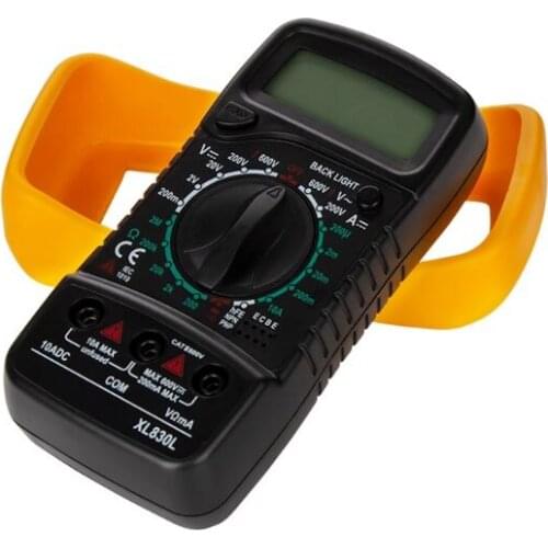 Portable Digital Multimeter Backlight AC/DC Ammeter Voltmeter Ohm Tester Meter XL830L Handheld LCD Multimetro Voltage Current