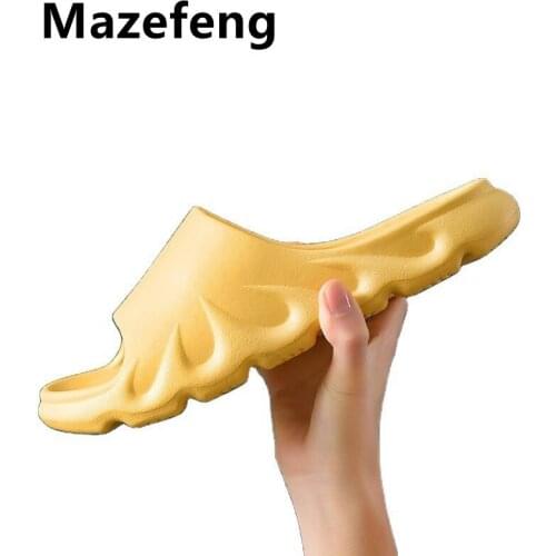 Summer Men Slides Lightweight Cool Beach Slippers Slide Bone Fish Mouth Flip Flops Women Sandals Soft EVA Sneakers Couple 36-45