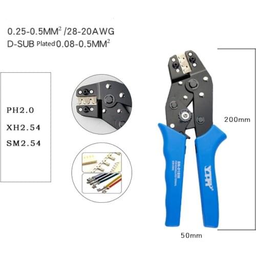 SN-01BM XH2.54 SM2.54 PH2.0 Plug Terminal Spring clamp terminals Crimping Tool Pliers 0.08-0.5mm AWG28-22 Wire Stripping Cutter