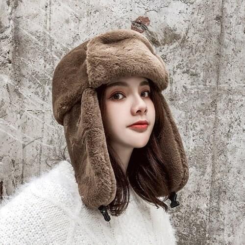 New Brand Winter Bomber Hats Women Men Riding Ear Protection Thickening Windproof Hat Unisex Velvet Warm Cotton Caps