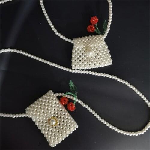 【wonder lamar】abs pear hand weaving cherry mini bag