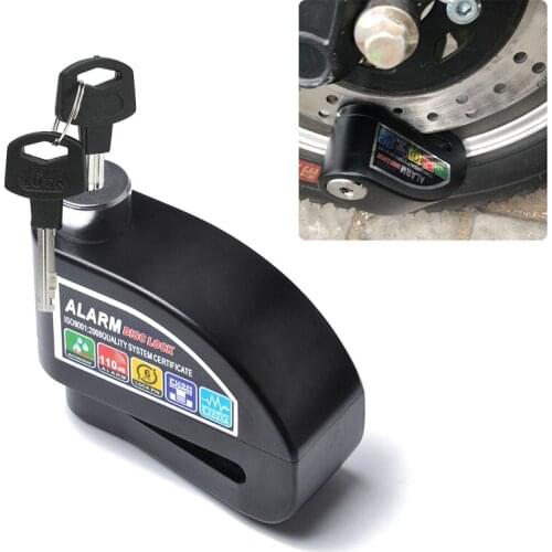 Motorcycle Disc Brake Lock, Anti-Theft 110dB Alarm Sound for Motorcycles Scooter Motorbike (Black)
